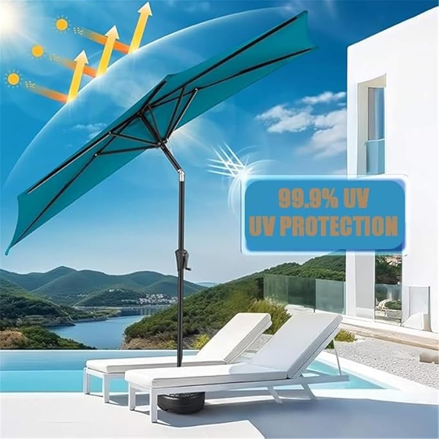 CLSQLXYJZC Outdoor Half Umbrella Replacement Cloth, Strong Balcony 9ft 5 Ribs Half Patio Umbrella Replacement Canopy, UV Protective and Water Resistant Patio Canopy, for Backyard Garden Courtyard