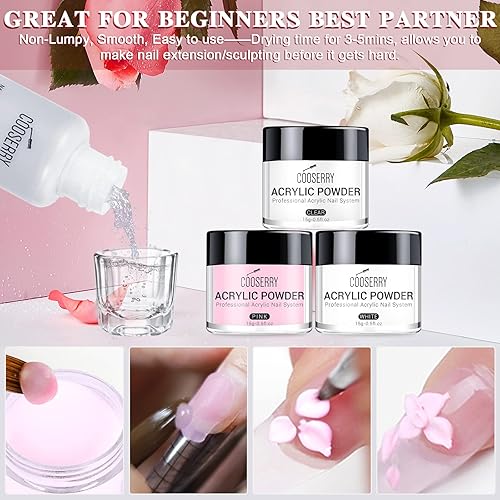 Miniatura 3 de Kit de uñas acrílicas para principiantes con todo, juego de uñas 65 en 1, juego profesional de acrílico con todo, kit de esmalte de uñas de gel con