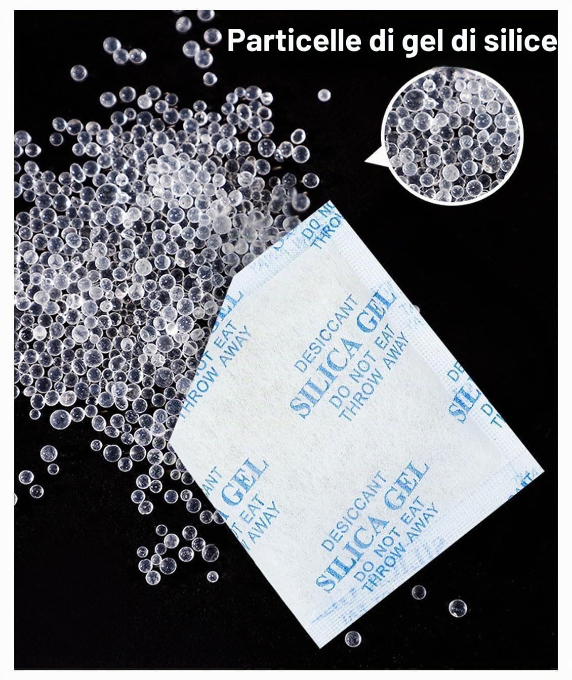 Sacchetto di essiccante, 25 g x 25 pezzi, Essiccante Ricambio, Sacchetto di Essiccante Umidità, Assorbitore di Umidità,Silica gel essiccante, per mangiatoia automatica per gatti da 5 litri