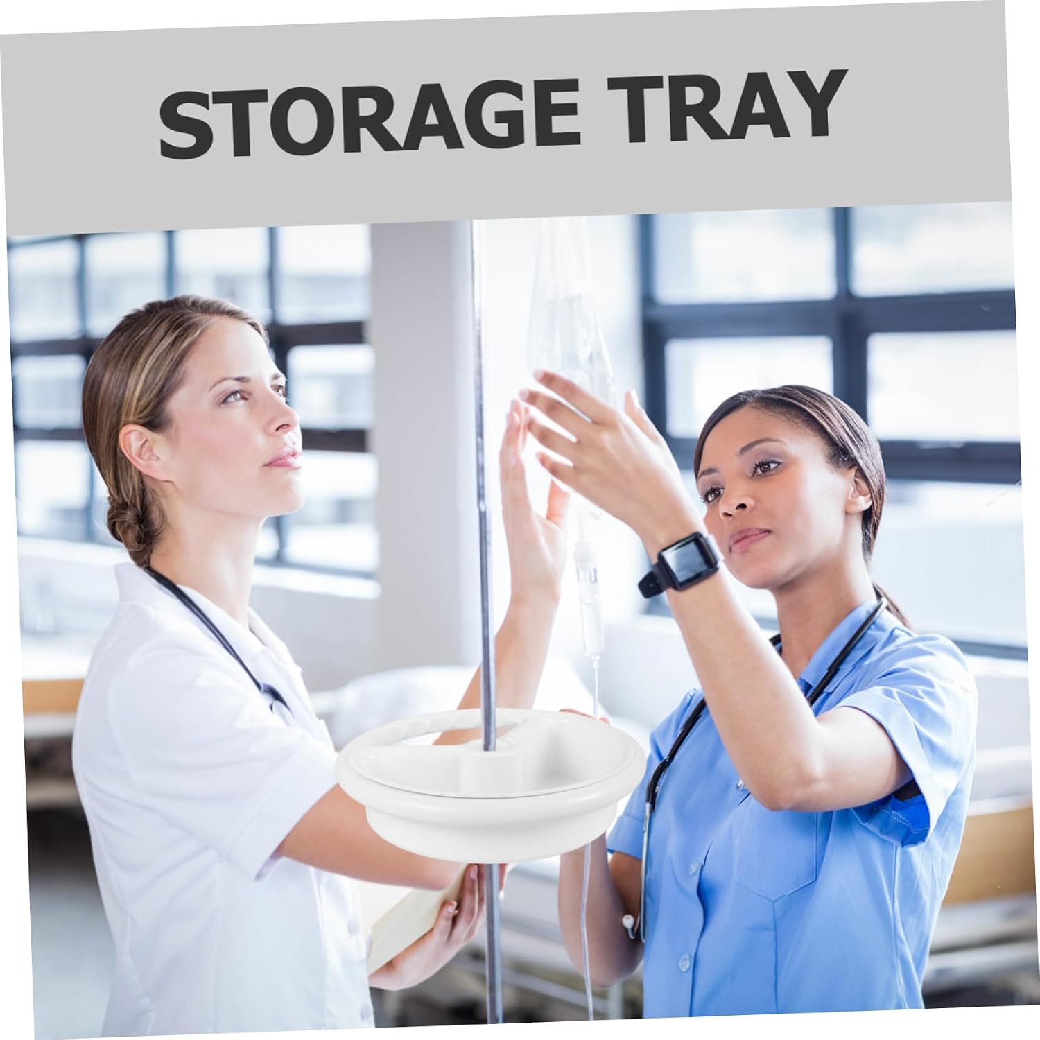 Infusion Stand Holder Drip Stand Storage Tray for Reliable Patient Care Sturdy Infusion Stand Plate Easy to Use Non Deformable Design for