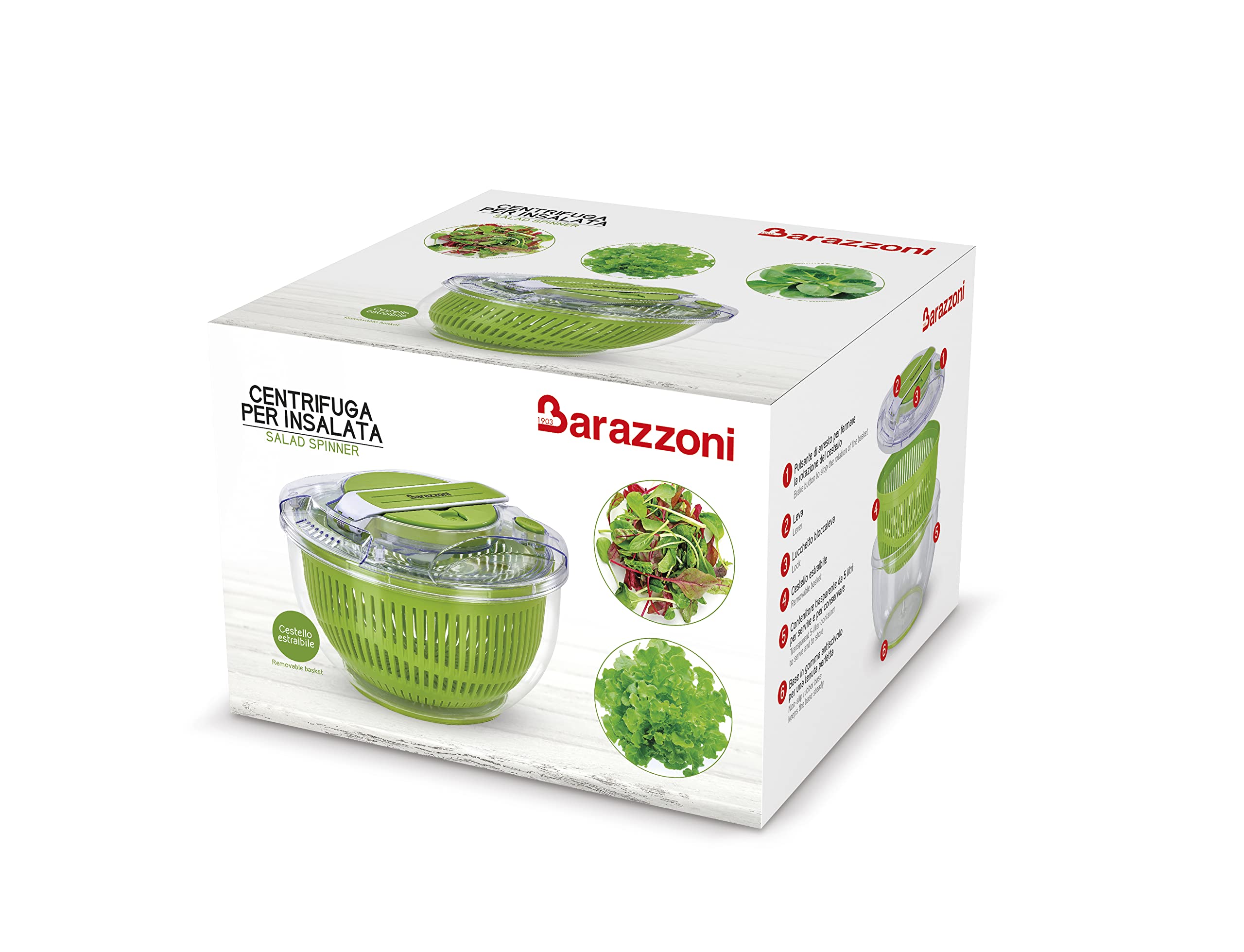 Barazzoni Spa Salatschleuder, grün, Medio
