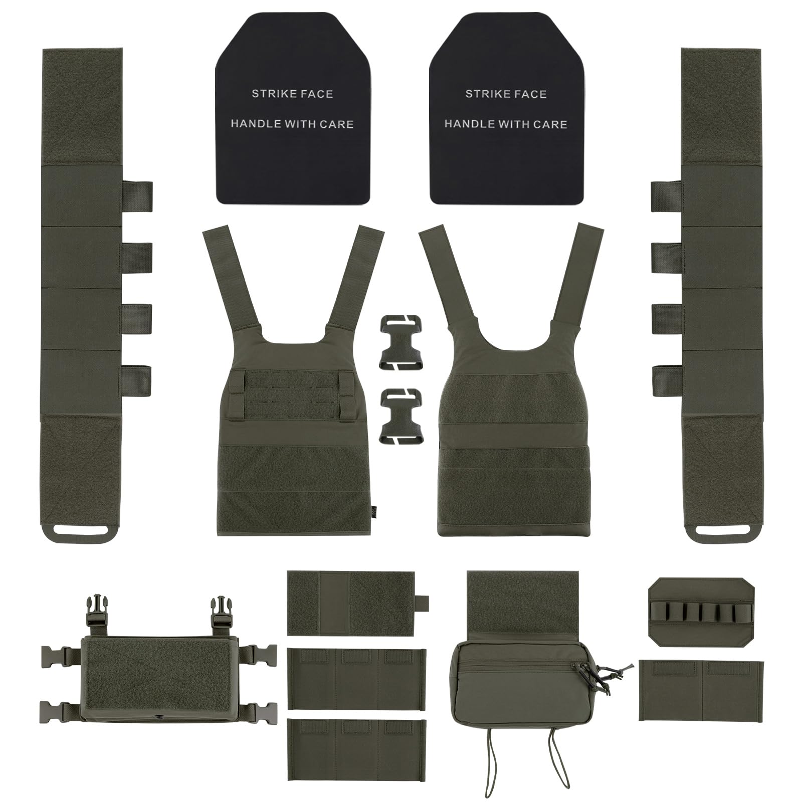 FCS Gilet tactique de transport à profil bas pour Airsoft réglable Protection de poitrine pour paintball Jeu Entraînement Chasse CS