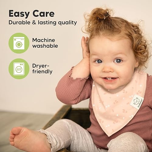 Miniatura 338 de KeaBabies 8 unidades de baberos tipo bandana orgánicos para niñas - Baberos tipo triángulo súper absorbentes para bebés que babean y están en