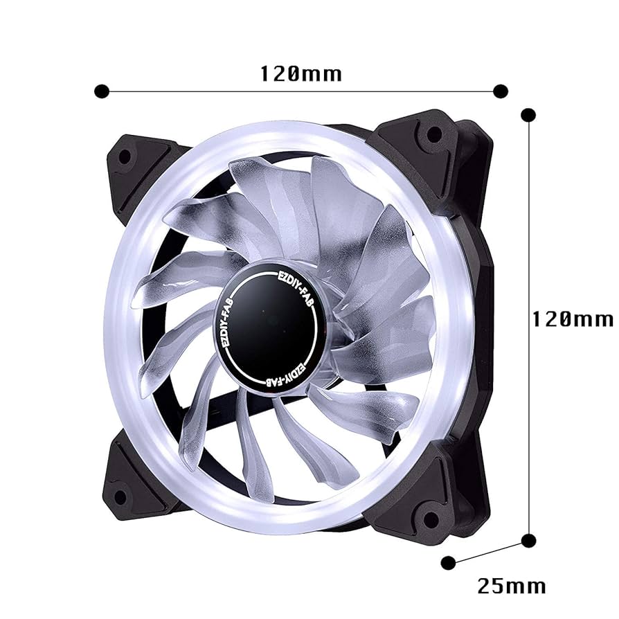 120mm白色LED PWMケースファン ５個セット　シュウ Amazon | EZDIY-FAB 120mm PWM白色PCケースファン LEDリング