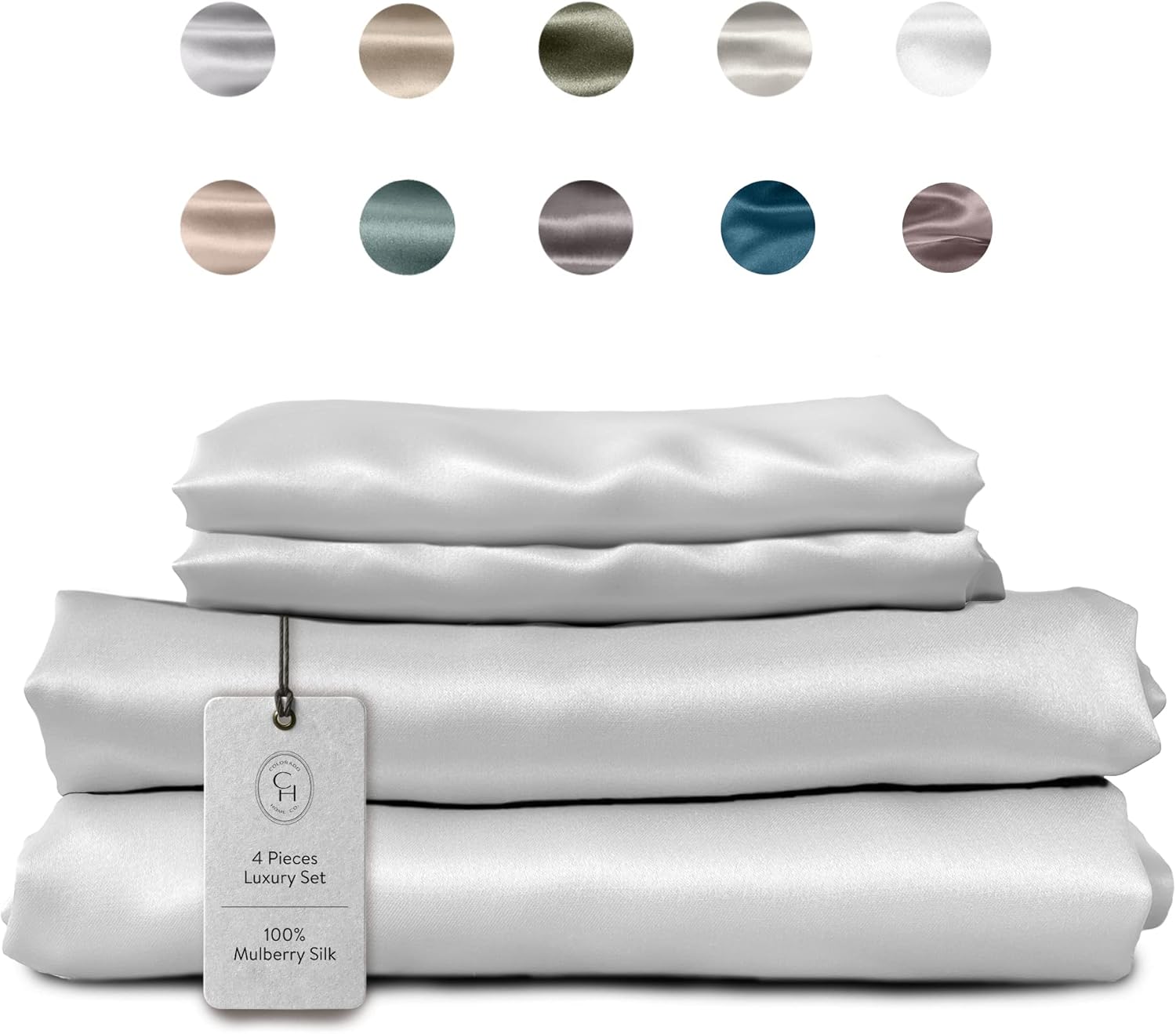 Silk Sheet Set, 4PC California King Sheets, King Size Silk Sheets Full