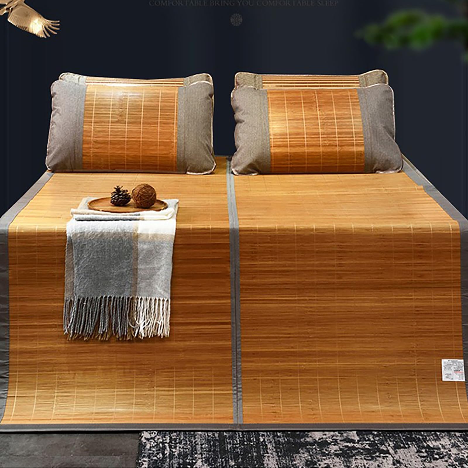Tapis de refroidissement anti-chaleur en bambou naturel pour nuits fraîches