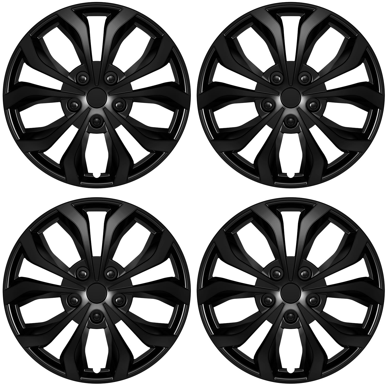 Zestaw 4 uniwersalnych kołpaków na koła 14", kołpaki ozdobne 14", kołpaki (czarne, 35 cm)