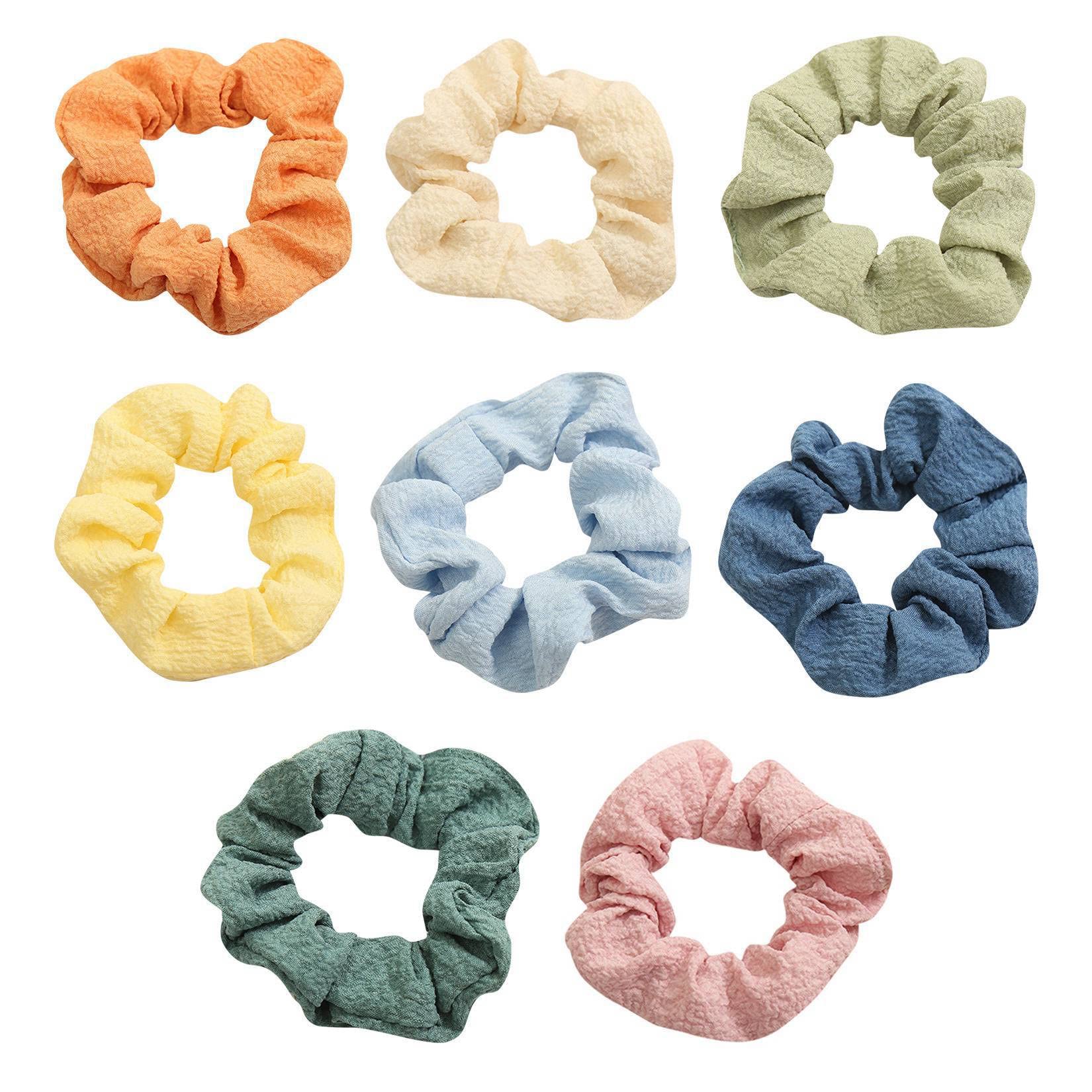 fałdy Scrunchies gumka do włosów gumka do włosów gumka do włosów zestaw akcesoriów do włosów 8 sztuk dla kobiet kucyki bułeczki warkocze długie włosy (kolor 1 jeden rozmiar)