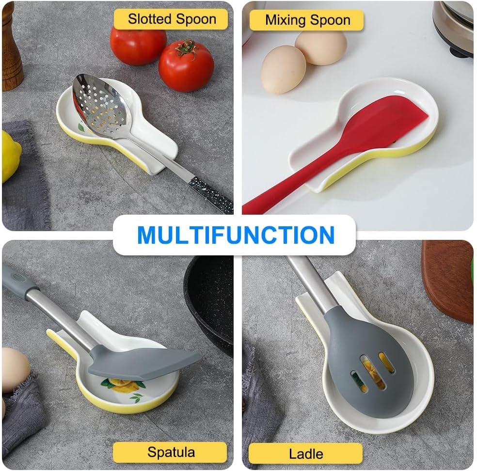 Lemon Spoon Rest & Lemon Napkin Holder with Salt and Pepper Shakers Set