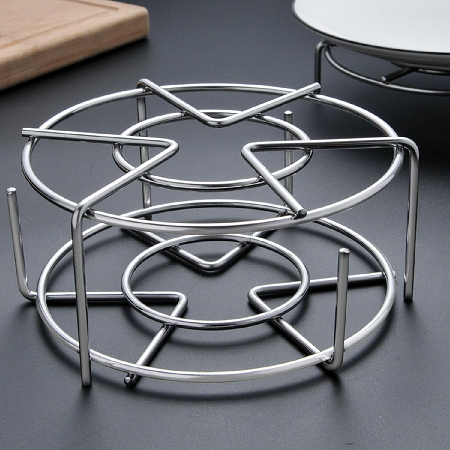 Stainless Steel Steamer Rack, 6.3" Round Steaming Stand for Pot image 3