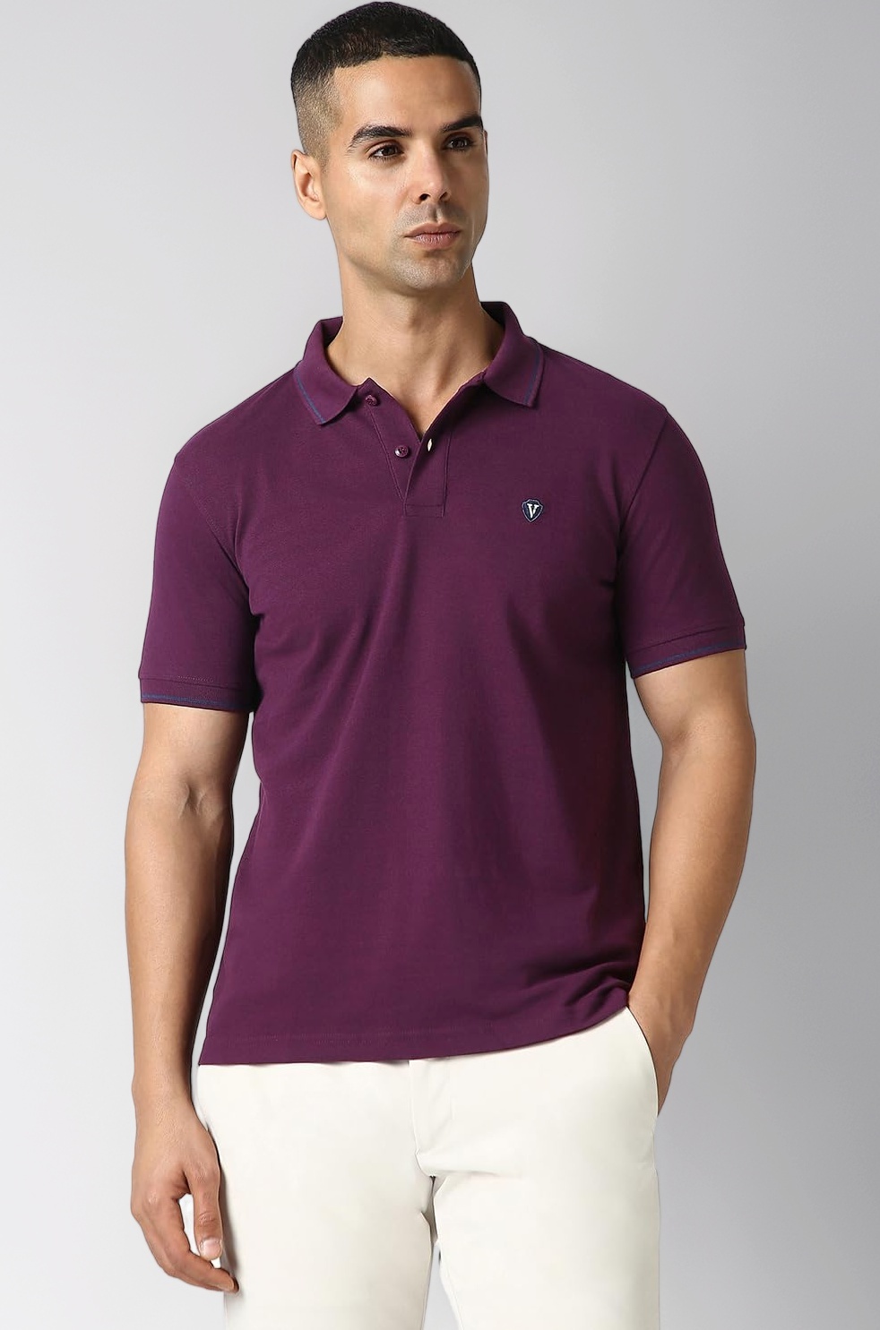 Men's Solid Regular Fit Polo