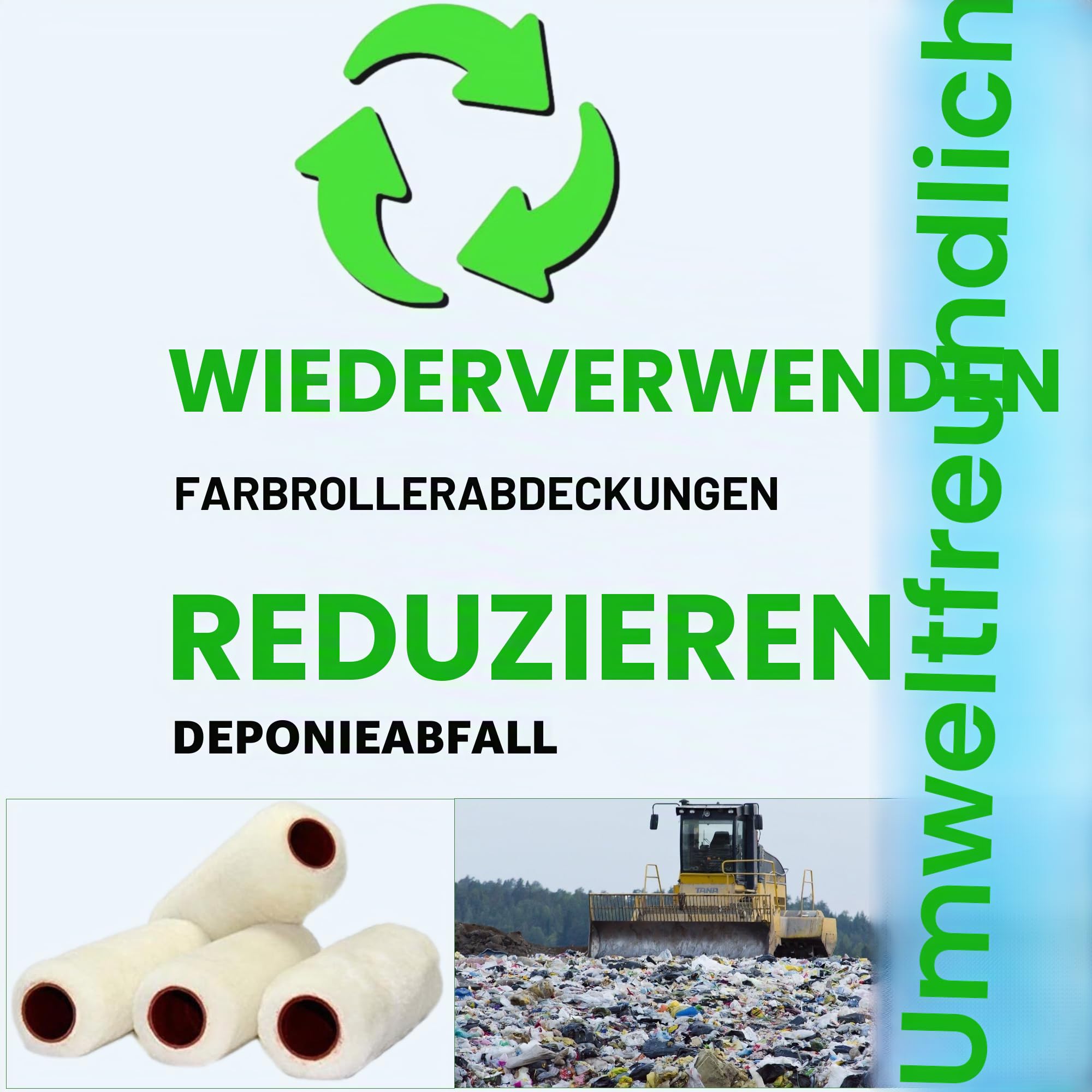 Farbroller-Reiniger, 22,9 cm Farbroller-Reinigungswerkzeug und Spinner-Schlauchaufsatz, spritzfreies Waschen und Trocknen in weniger als 1 Minute, wiederverwendbare Walzenwaschanlage in