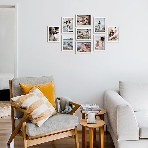 Miniatura 5 de HappyHapi Juego de 7 portarretratos de 4 x 6, marcos de fotos para fotos de 4 x 6, marcos de fotos para montaje en mesa o pared, collage de marcos