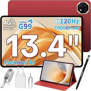 TECLAST T65 PLUS Tablet 13.4 Inch 120Hz Screen, Helio G99 2.2GHz Gaming, Dual SIM 4G LTE, 10000mAh/18W, 20GB RAM 128GB (TF…