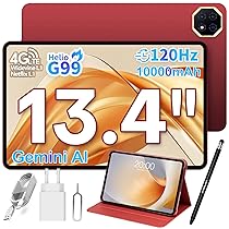 TECLAST T65 PLUS Tablet 13.4 Pollici 120Hz, Helio G99 2.2GHz Octa-Core Gemini AI, Dual SIM 4G LTE+5G WiFi, 10000mAh, 18W, 20GB RAM 128GB(TF 8TB), Widevine L1, GPS, 13MP, Android Tablets con Custodia+Penna