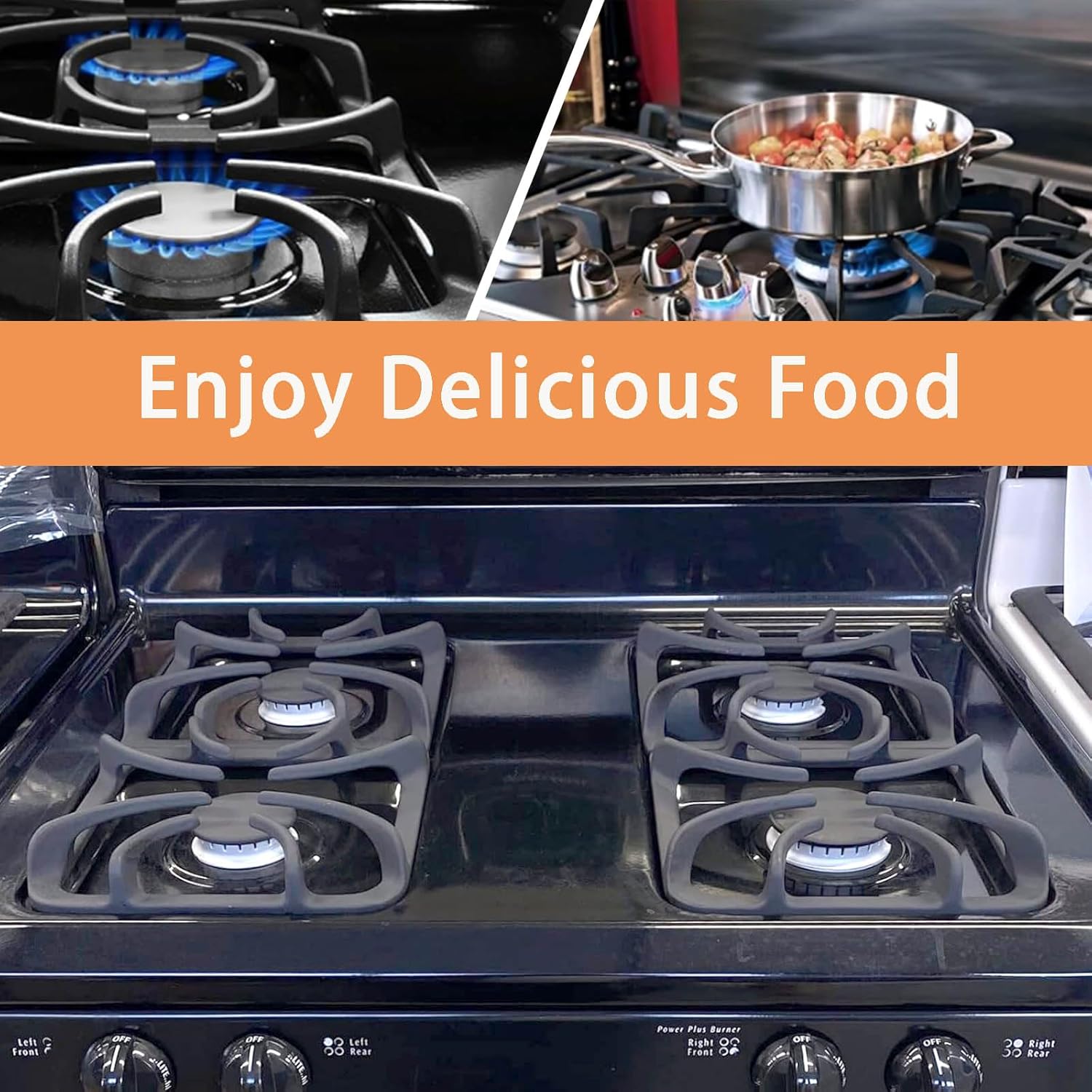 316202405 Burner Grate Replacement for Frigidaire Stove Parts Gas Range Top Parts Cast Iron Surface Grate, Stove Burner Replacement FFGF3047LSH, FFGF3047LSF, 4 Pack