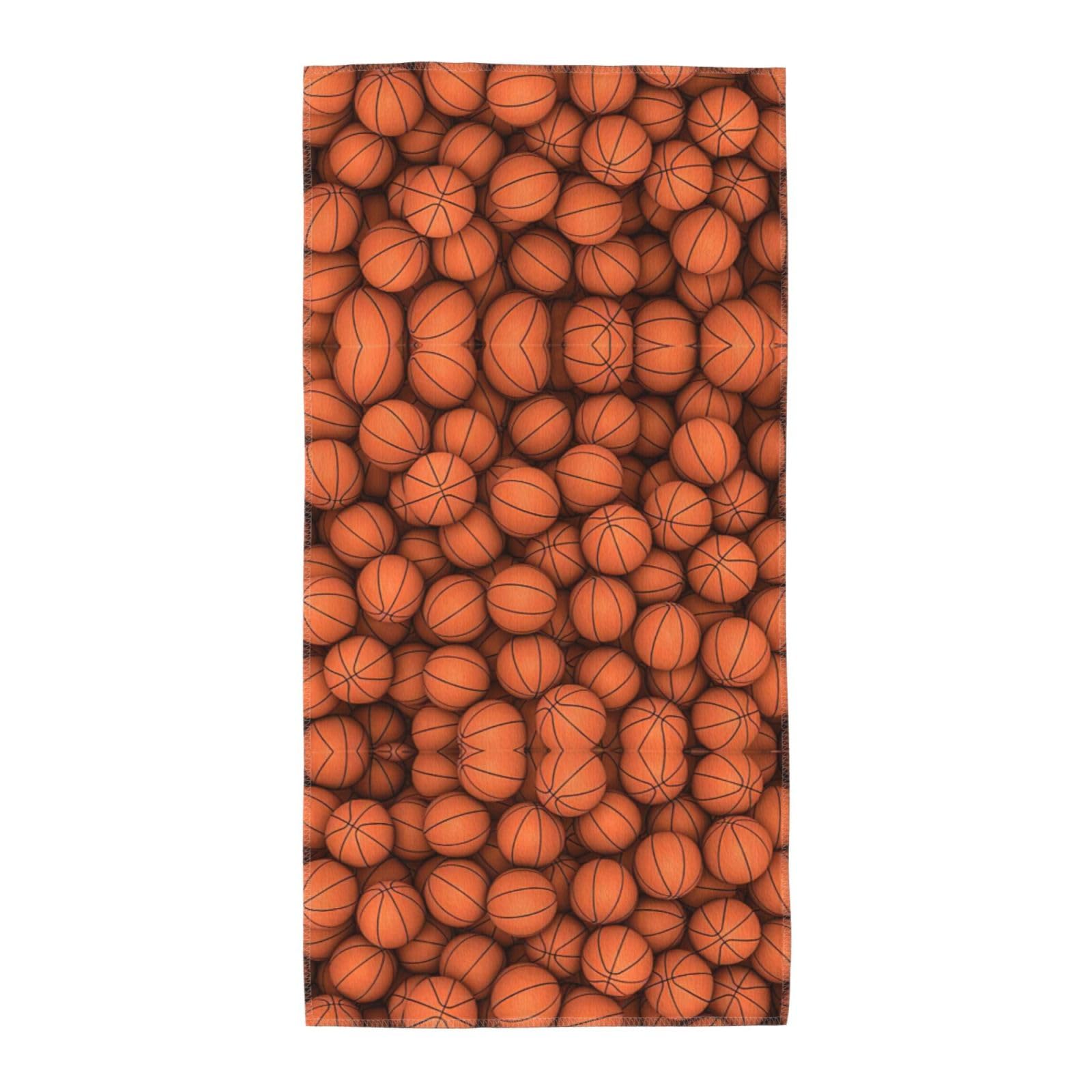 SDEGTHO Basketball Orange Fashion Printed Bath Towel High Water Absorption For Hiking Trip