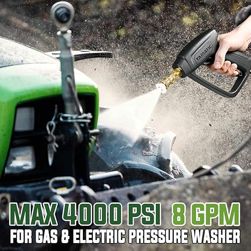 Miniatura 8 de YAMATIC Manguera de lavado a presión de 1/4 de pulgada sin torceduras con pistola corta para lavadora a presión, adaptador M22-0.551 in, puntas de