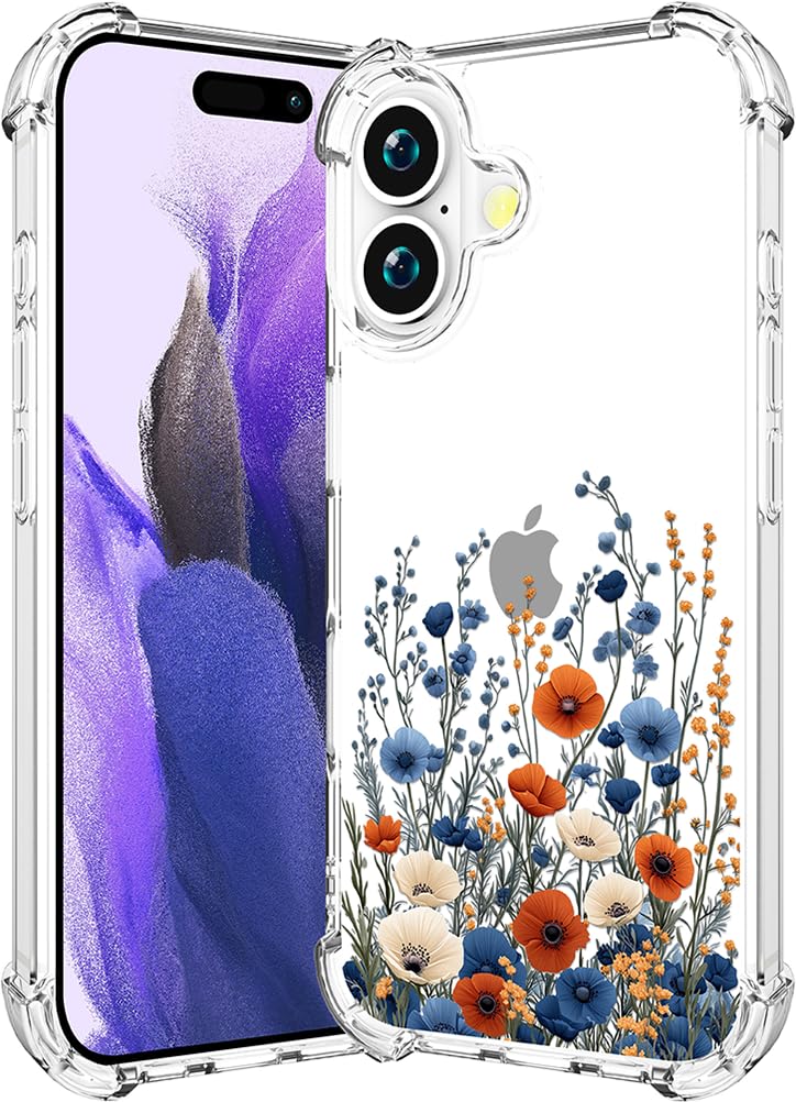 Funda iPhone 17 fleurs bleues : idée cadeau idéale et coque mignonne - 8