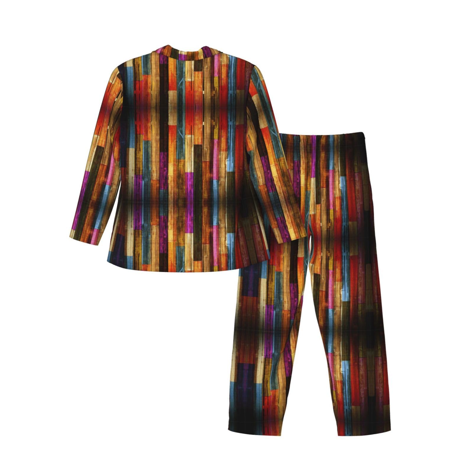 Colorato Legno Degli Uomini Pianura Pigiama Set Loungewear Set Sleepwear Pjs Set Regali Invernali Uomini San Valentino