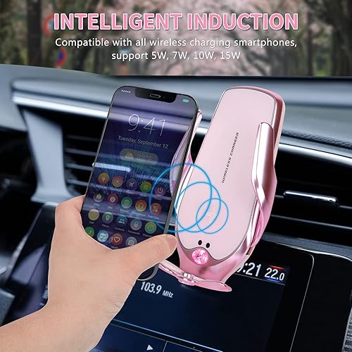 Miniatura 3 de eing Soporte universal para teléfono de automóvil magnético inalámbrico para carga de teléfono y aromaterapia soporte de ventilación de aire color