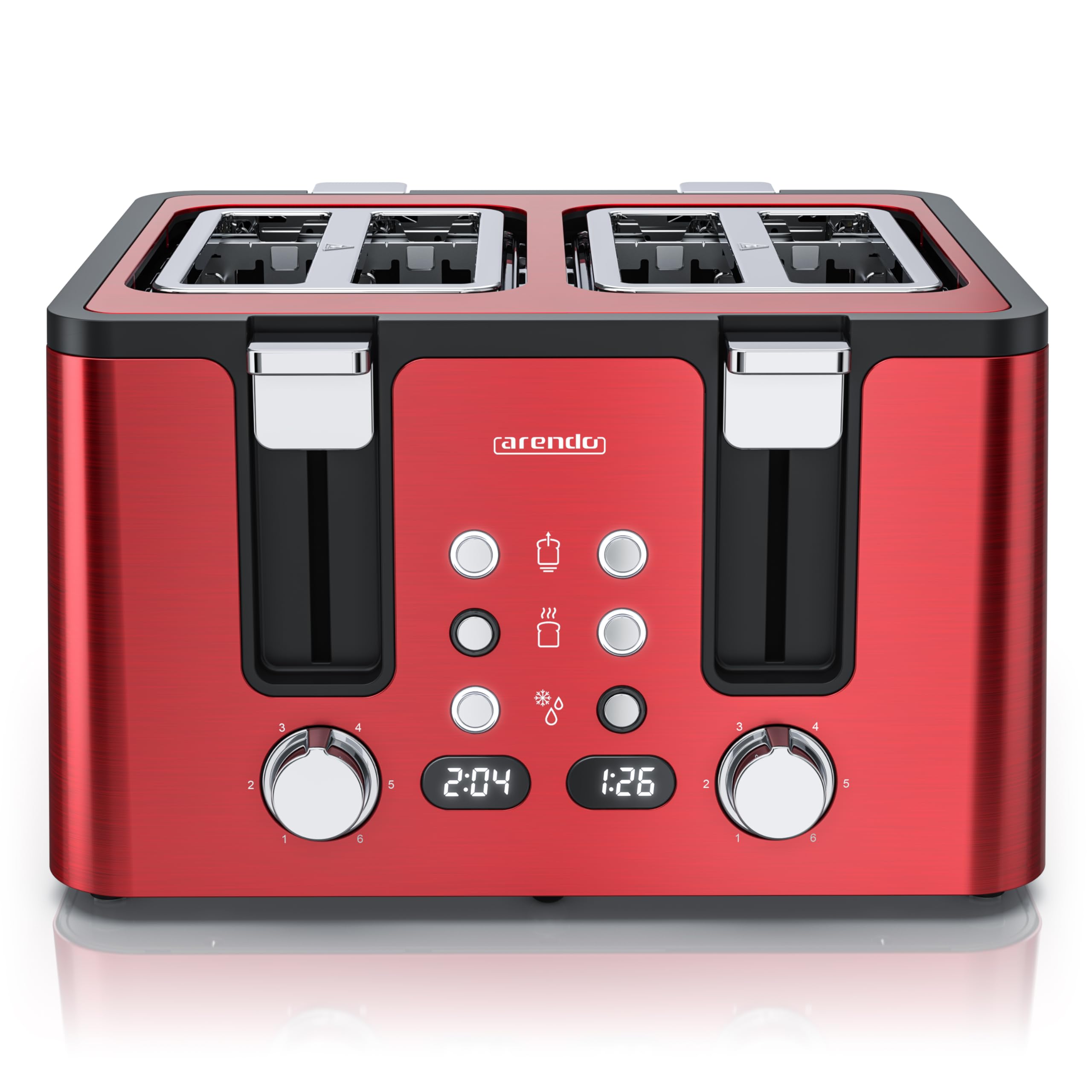 DE Arendo - Toaster 4 Scheiben Edelstahl