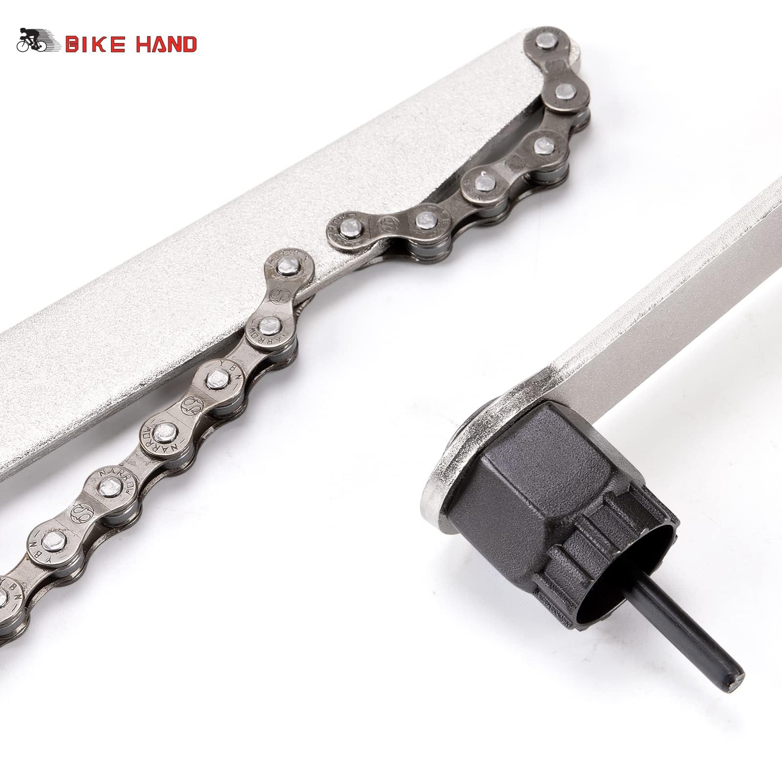 BIKE HAND Set di frusta a catena e estrattore - Strumento per catena e anello di sicurezza per installazione e rimozione di cassette Shimano HG/pignoni liberi MTB, bici da corsa 7 8 9 10 11 velocità