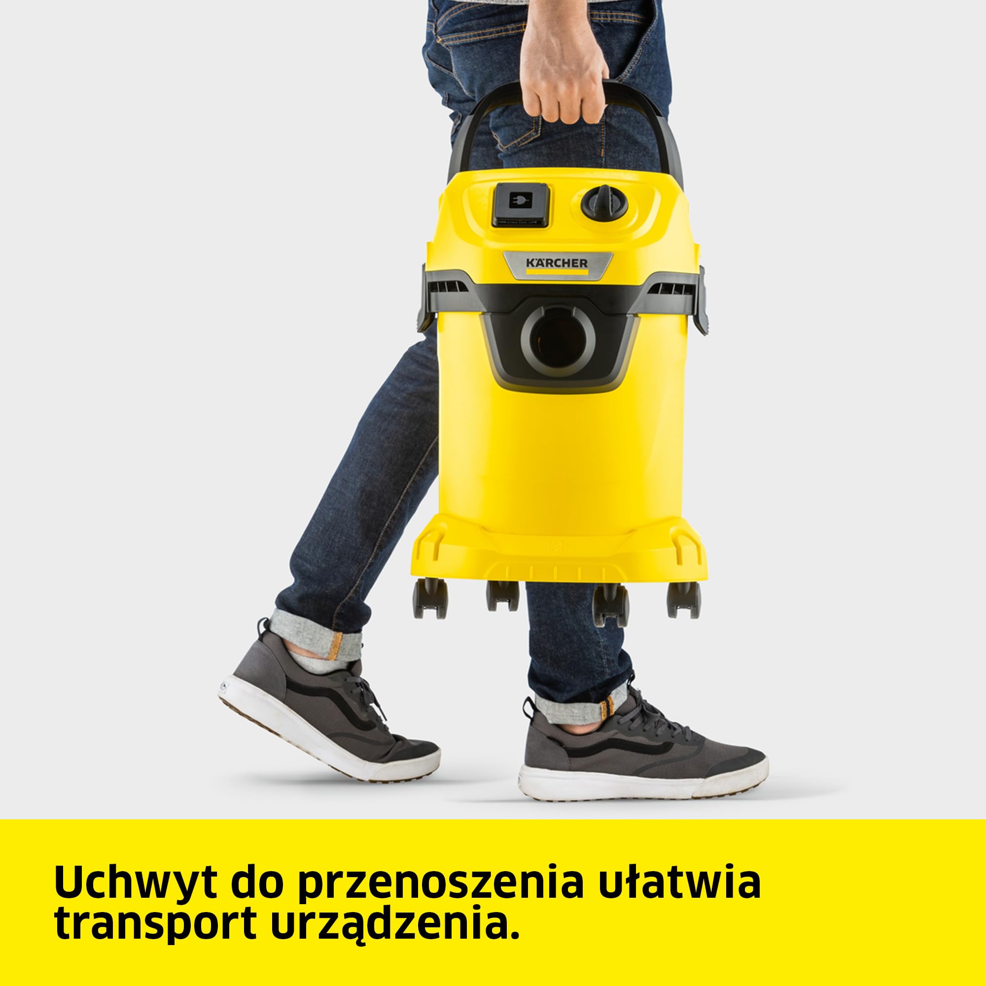 Kärcher odkurzacz uniwersalny WD 3 P V-19/4/20, 1000 W, plastikowy zbiornik, wąż ssący, filtr kartridżowy, fizelinowa torebka filtracyjna, ssawka podłogowa i szczelinowa, adapter do elektronarzędzi