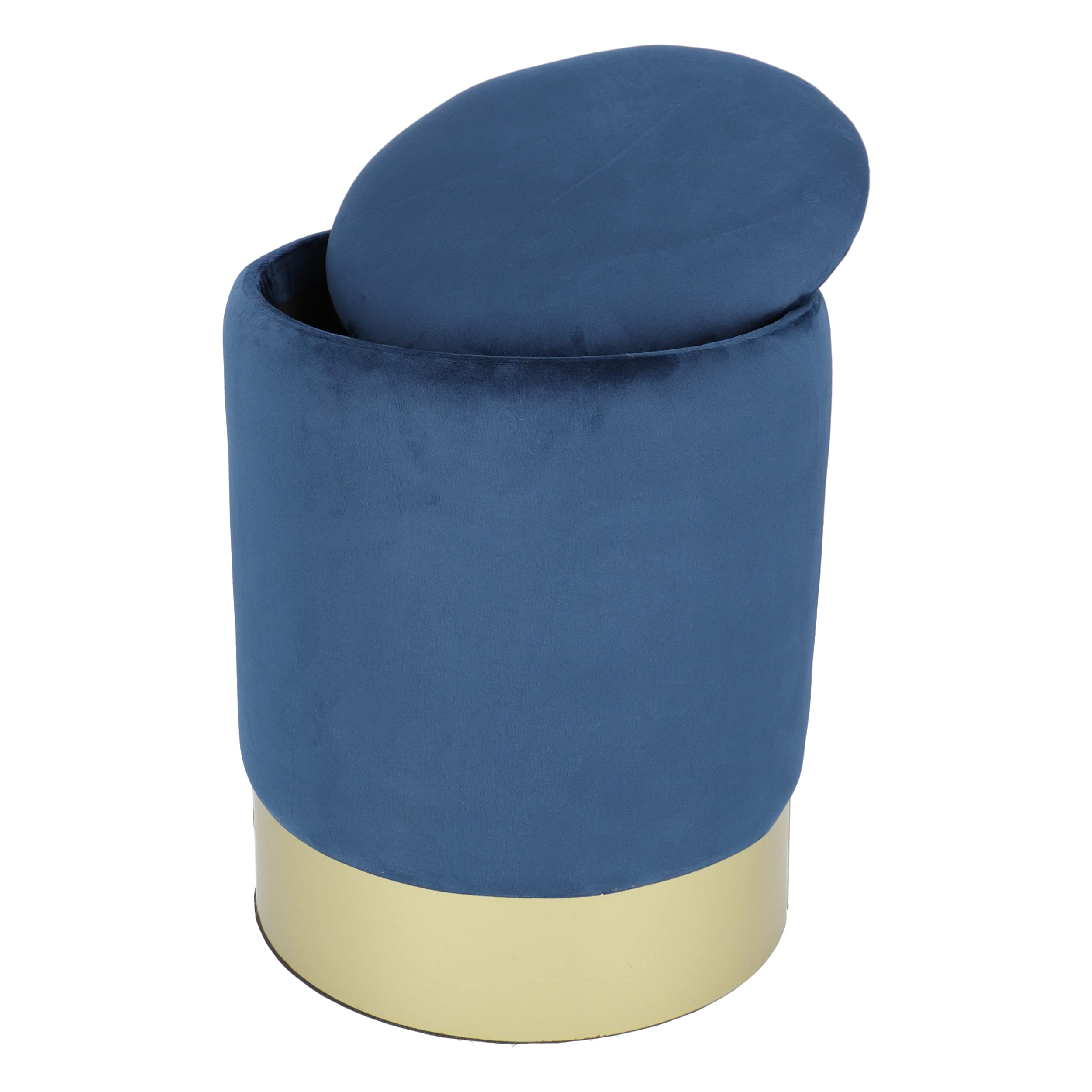 Pouf Contenitore Rotondo Glamour Blu
