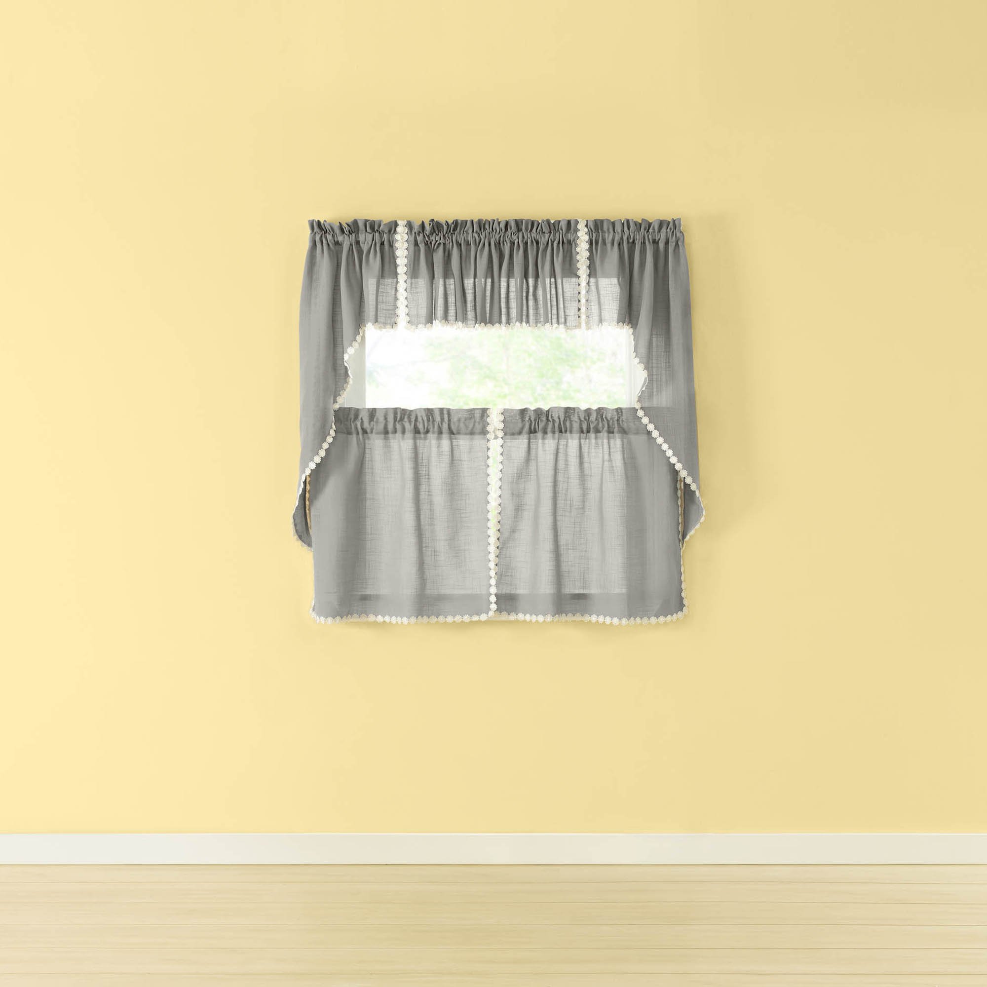 RENAISSANCE HOME FASHION Andrea Tier Pair with Macramé Trim, 56