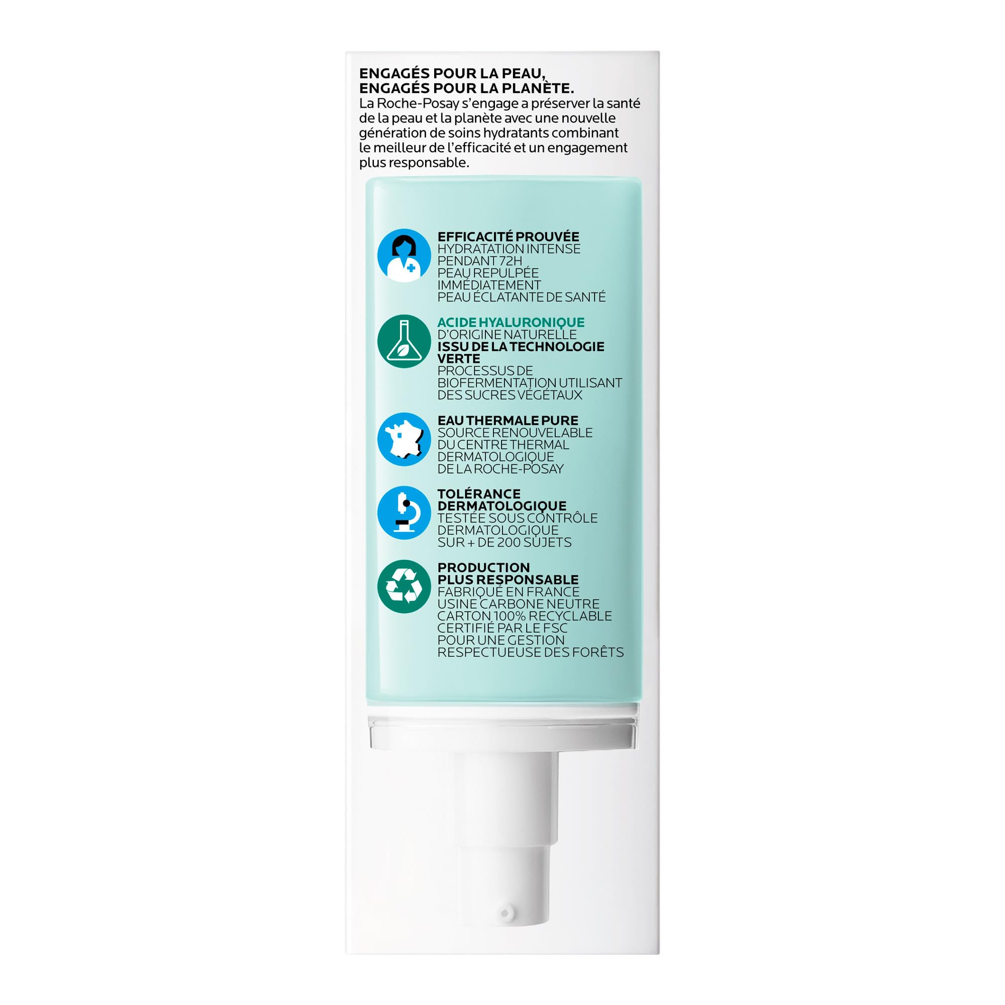 La Roche Posay Tratamiento Dermatológico Hidratante Intensivo, Piel Rehidratada y Luminosa durante 72 Horas, Fórmula con Ácido Hialurónico y Agua Termal, Hydraphase HA Ligera, 50 ml