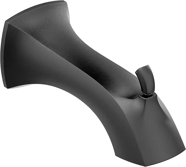 Moen Matte Black 1/2-Inch Slip Fit Connection Diverter Tub Spout, 161955BL