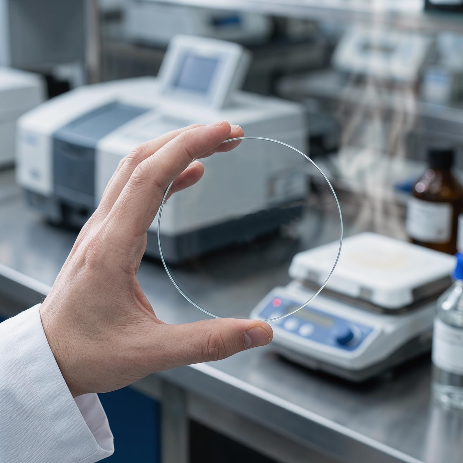 10 Unidades Tapadera de Vidrio para Reloj de Laboratorio Cubierta de Vidrio para Placa de Petri Accesorio Resistente y Transparente para Uso Científico