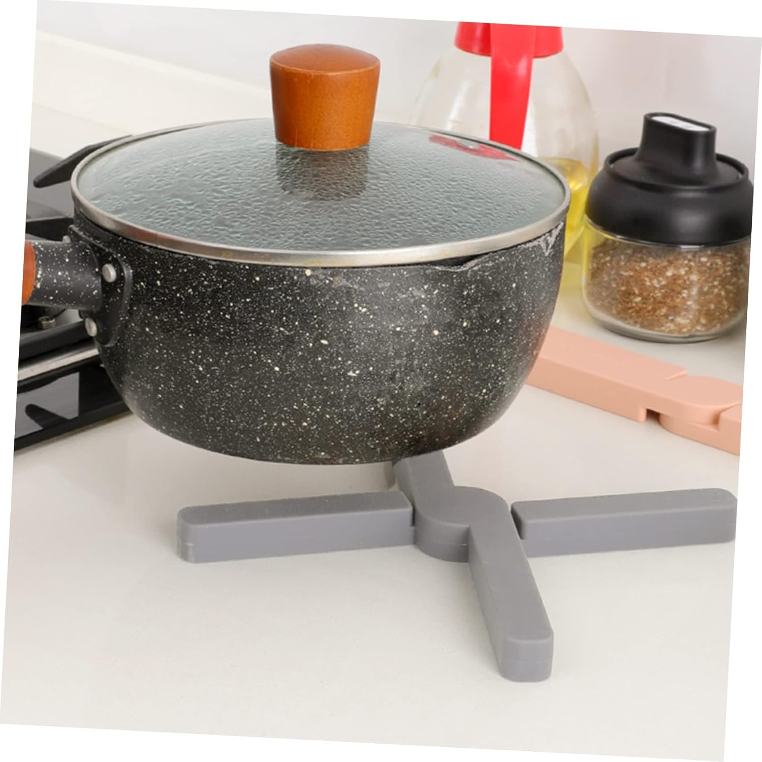 7PCS Sottopentola Silicone, Sottopentola Pieghevoli in Silicone Antiscivolo e Resistente al Calore, Tovagliette da Cucina, Tappetini Multifunzionali per Pentole Calde, Piatti e Tazze, Facili da Pulire