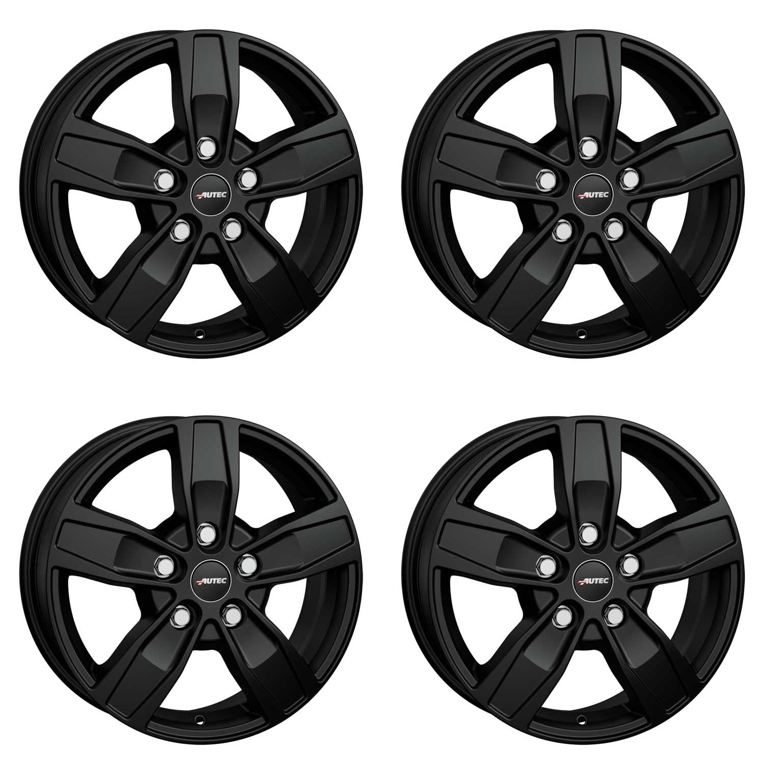 4x Llantas AUTEC QUANTRO 6.5x16 ET66 5x118 Schwarz matt
