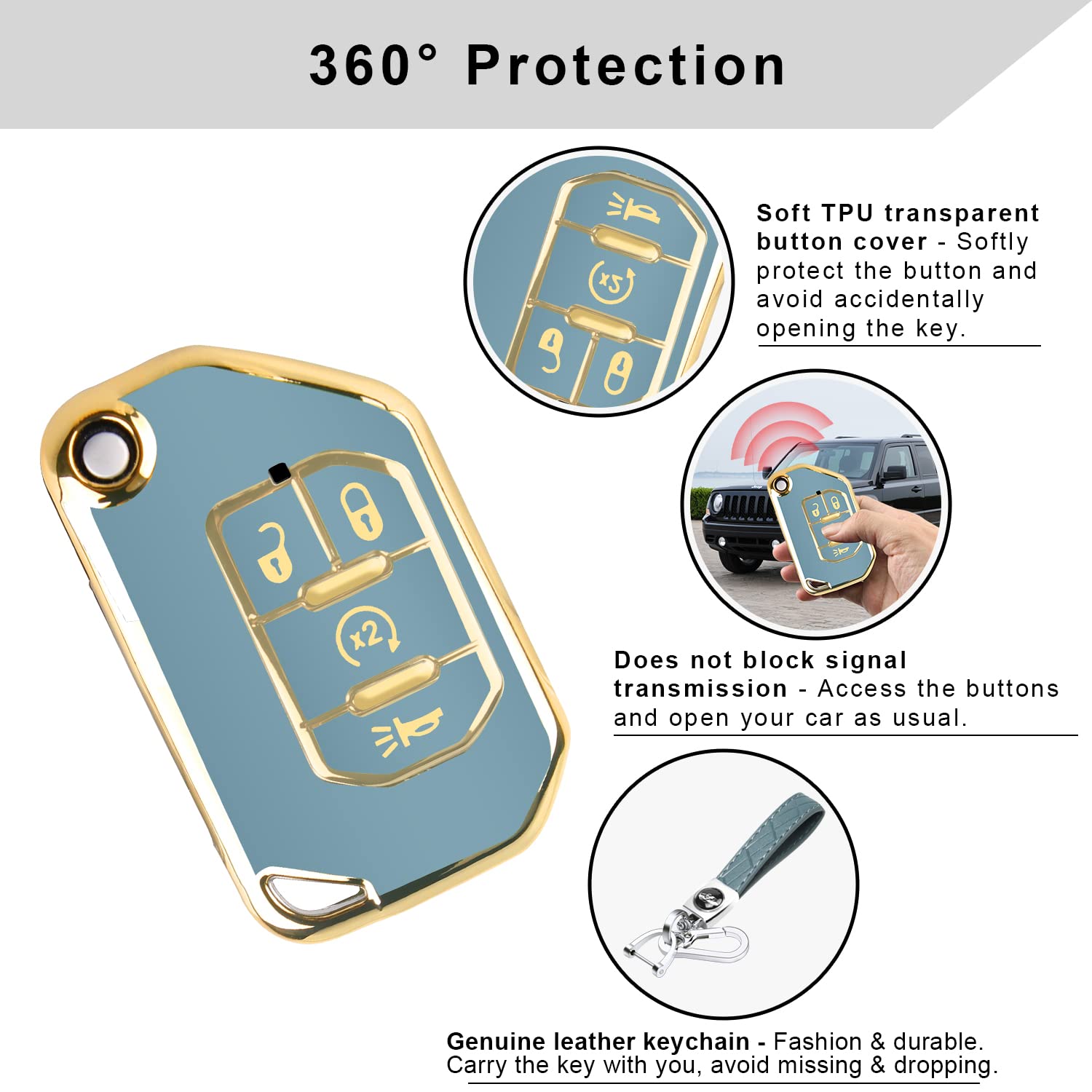 Jeep Key Fob Cover | Protective Case For Jeep Wrangler & Gladiator 2018-2022 | 5 Color Options - View #6