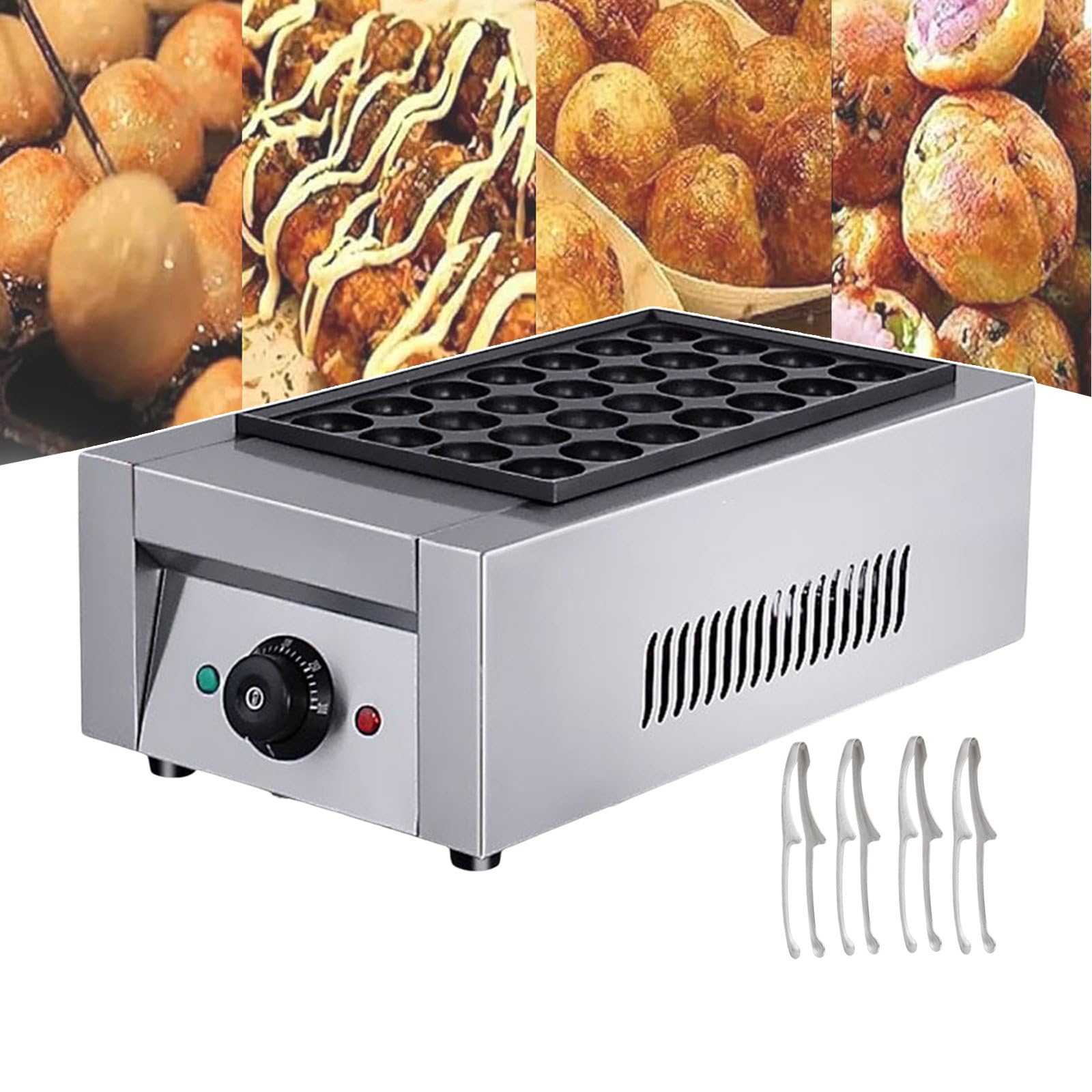YXZQLOZ Electric Takoyaki Maker 28 Holes, Commercial Takoyaki Grill Pan Electric Takoyaki Octopus Machine for Octopus Meat Fish Ball
