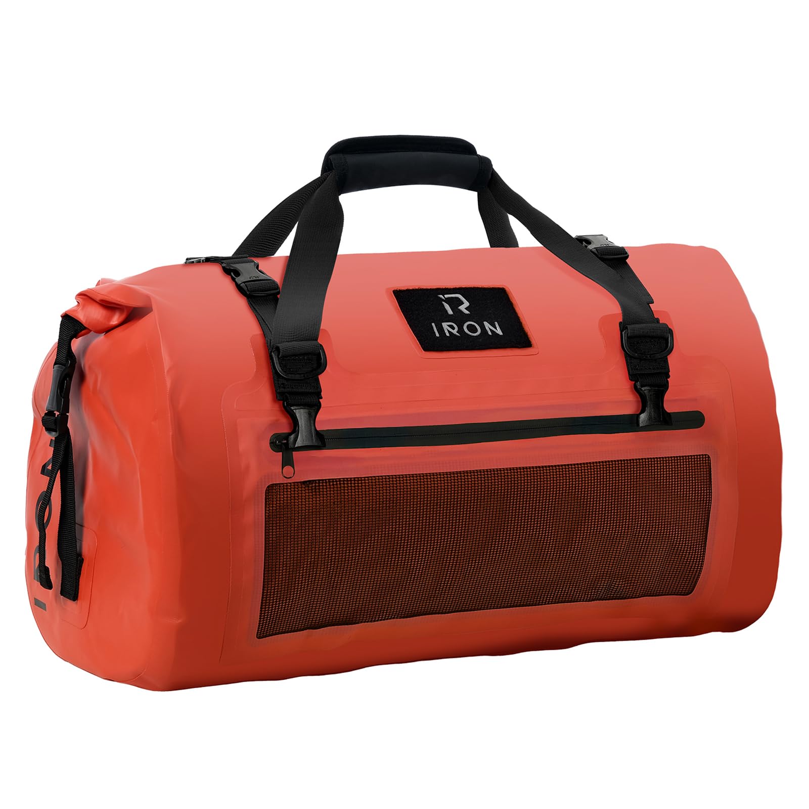 IRON JIA'S wasserdichte Motorrad-Hecktasche mit Rolltop | Wasserdichte Schweißnähte, MOLLE-Punkte, Reflektoren, 4 Befestigungsriemen und abnehmbare gepolsterte Schultergurte