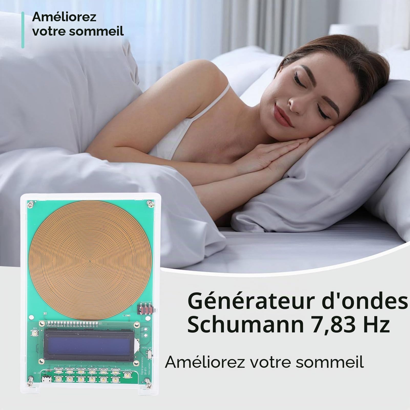 Weytoll Générateur de fréquence 7,83 Hz - Résonateur d'impulsions ultra basse fréquence (plage de fréquence 0,01-299 kHz)