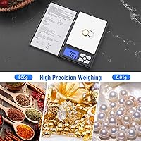 Vista 7 de UNIWIGH - Báscula digital de bolsillo de 0.00 oz de precisión, 17.64 oz de alta precisión, peso digital de cocina gramo y oz para alimentos, joyas