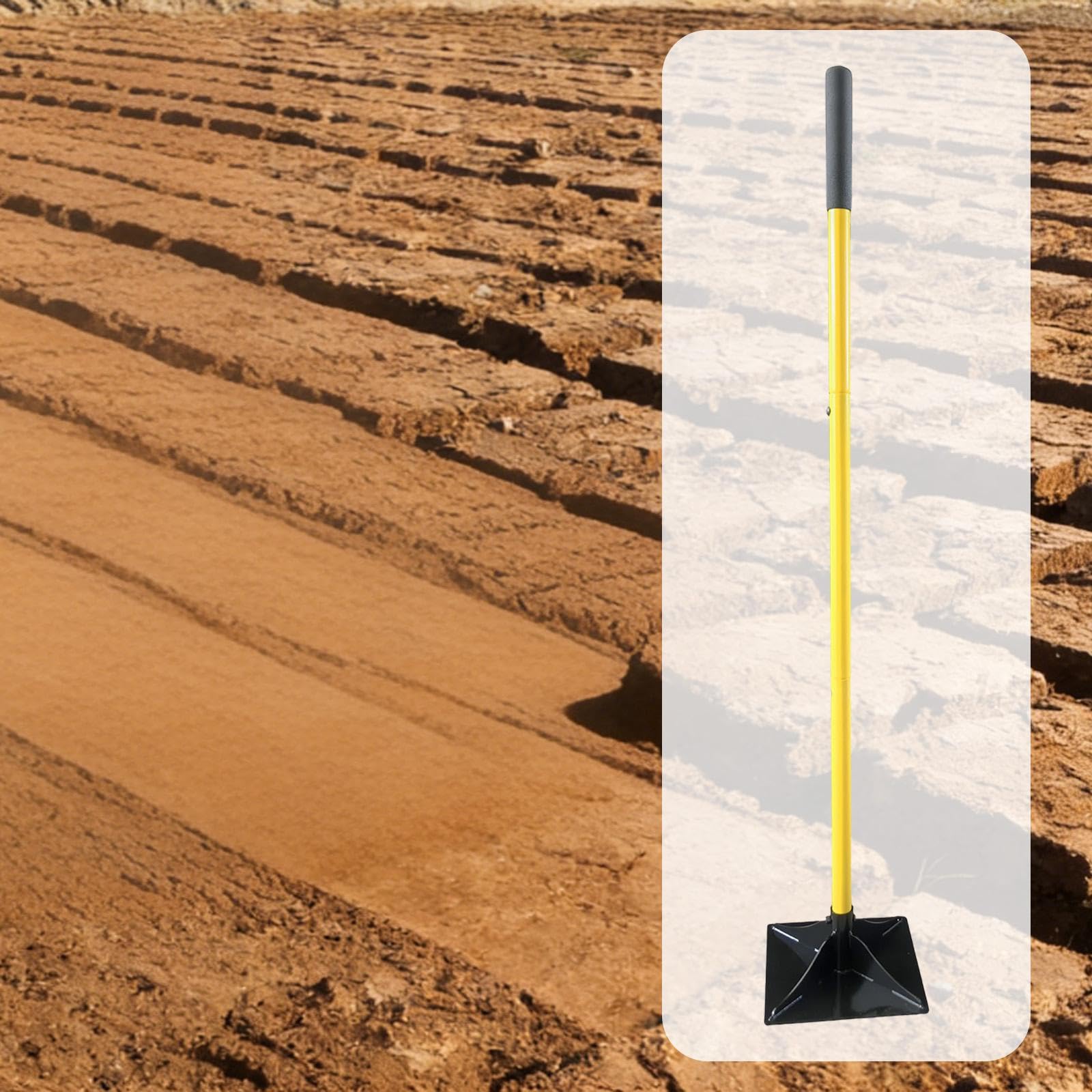 Compattatore Terreno Compattatore Manuale Attrezzo Pressa Suolo Ergonomico Antiscivolo per Livellare Terra Adatto per Cura Orto E Preparazione Strade, 8 Inch
