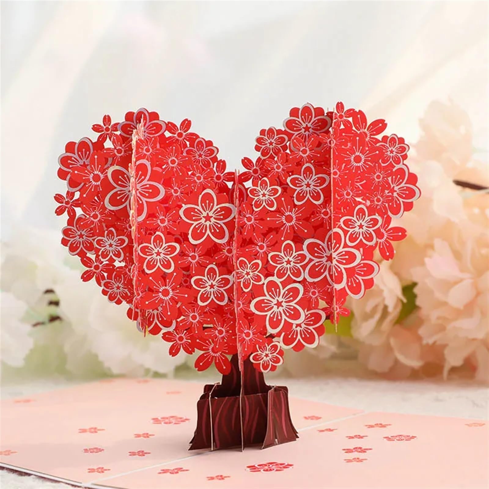 Zaproszenie na ślub Zaproszenia na każdą okazję, 3D Pop Up Love Cherry Tree ślubne z życzeniami 15x15 cm opakowanie 2 sztuki