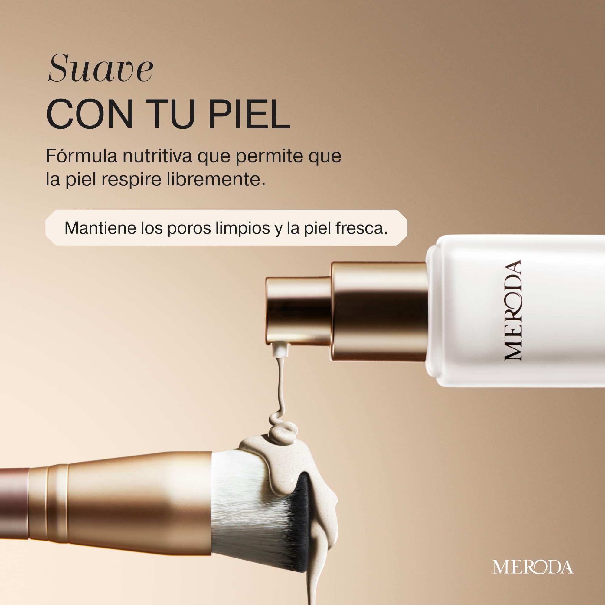 MERODA® Brocha de Maquillaje para Base & Corrector [2-EN-1] - Brocha Doble Punta - Multifuncional - Difuminadora Facial - para Base de Maquillaje Líquida - Corrector de Ojeras