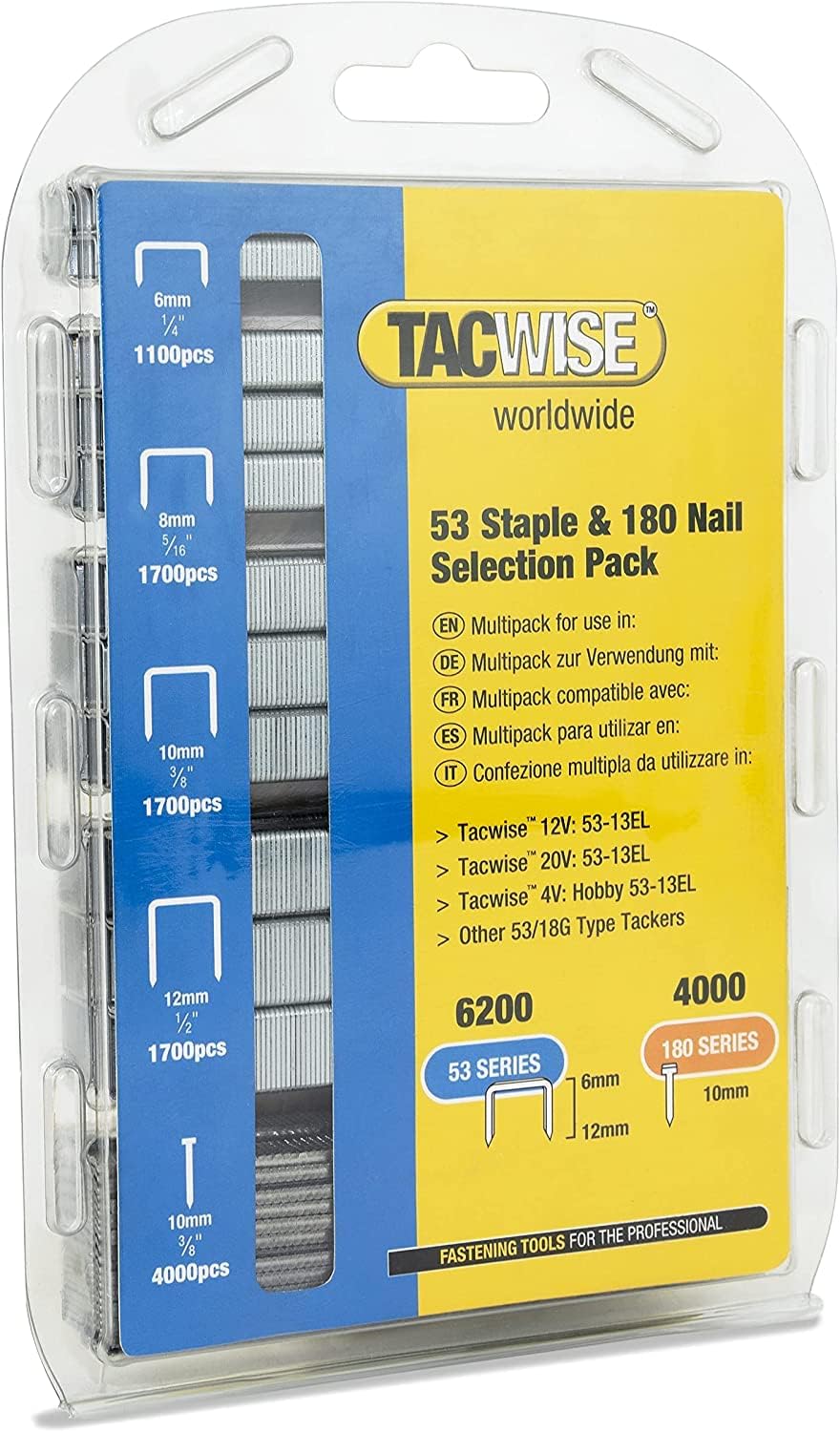 Tacwise 1628 Selection Pack of Type 53 Staples and 18G Nails