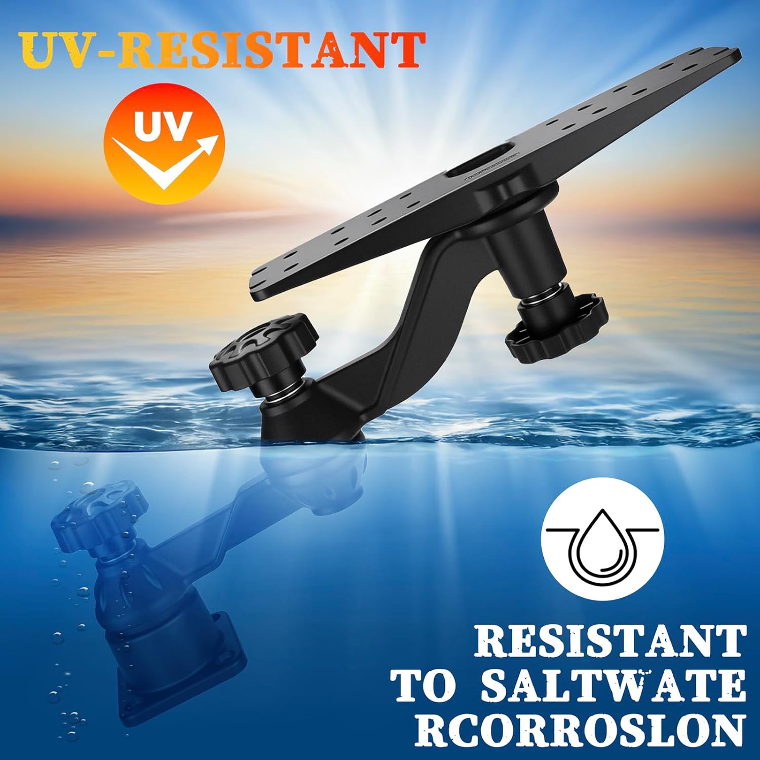 Lengthen Aluminum Swing Arm Fish Finder Mount for 7"-16" Large Fishfinders & Chartplotters, Depth Finder Mount Compatible with Lowrance,Garmin,Humminbird and More,for Boats (Long)