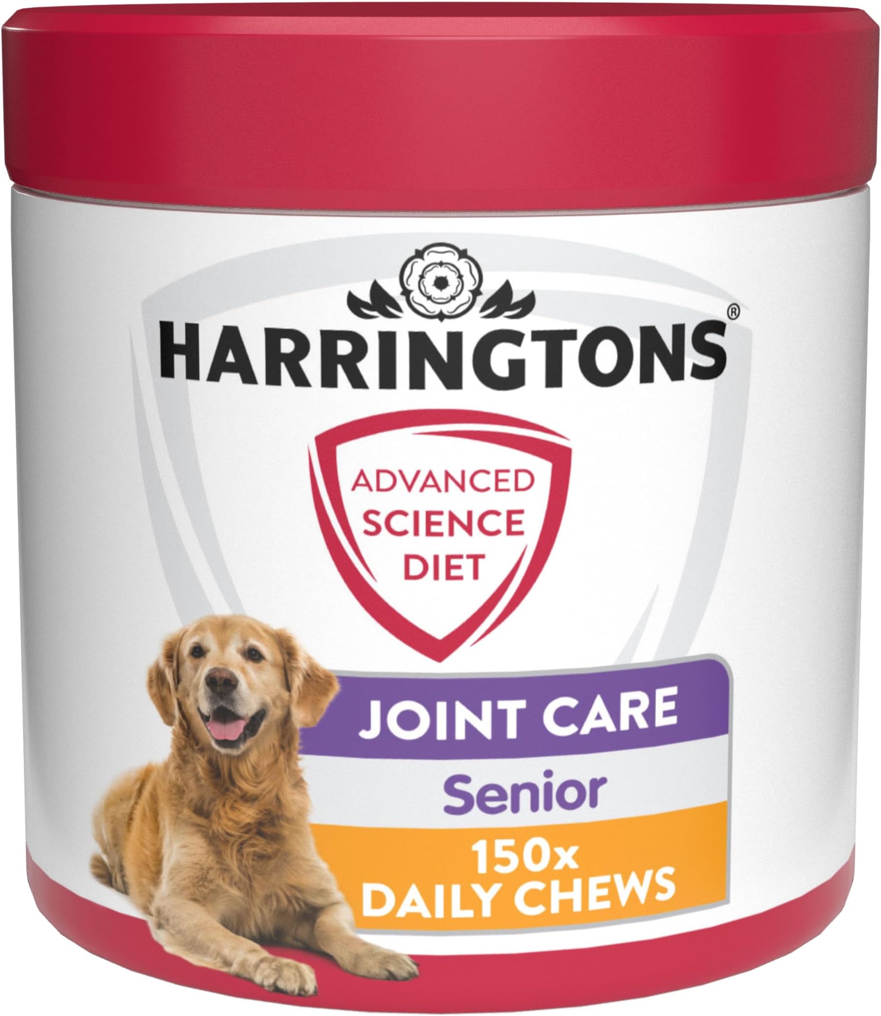 Harringtons Advanced Science Senior Dog Joint Care Supplements 150x Chews - High Source of Omega 3, Vitamin C & E