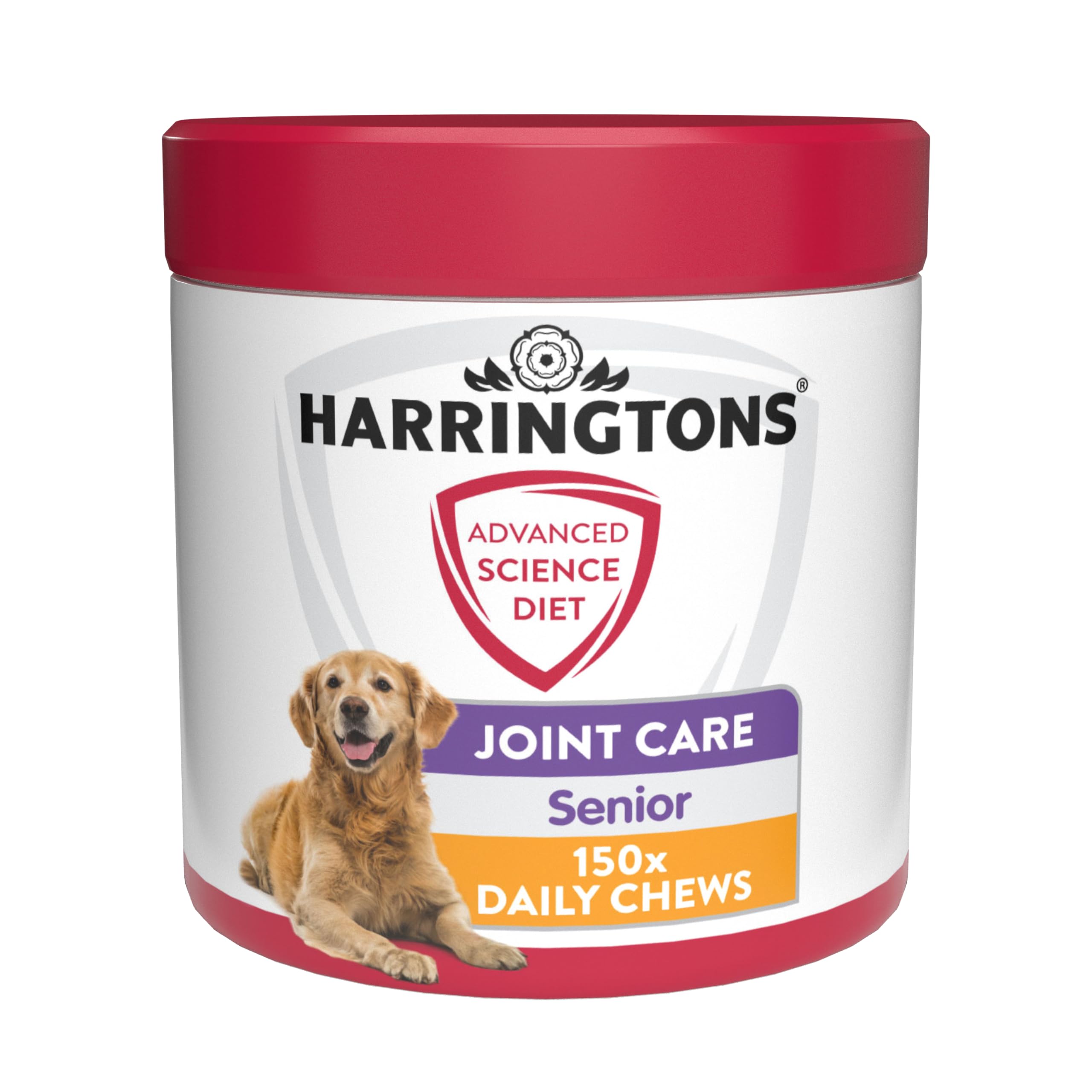 Harringtons Advanced Science Senior Dog Joint Care Supplements 150x Chews - High Source of Omega 3, Vitamin C & E