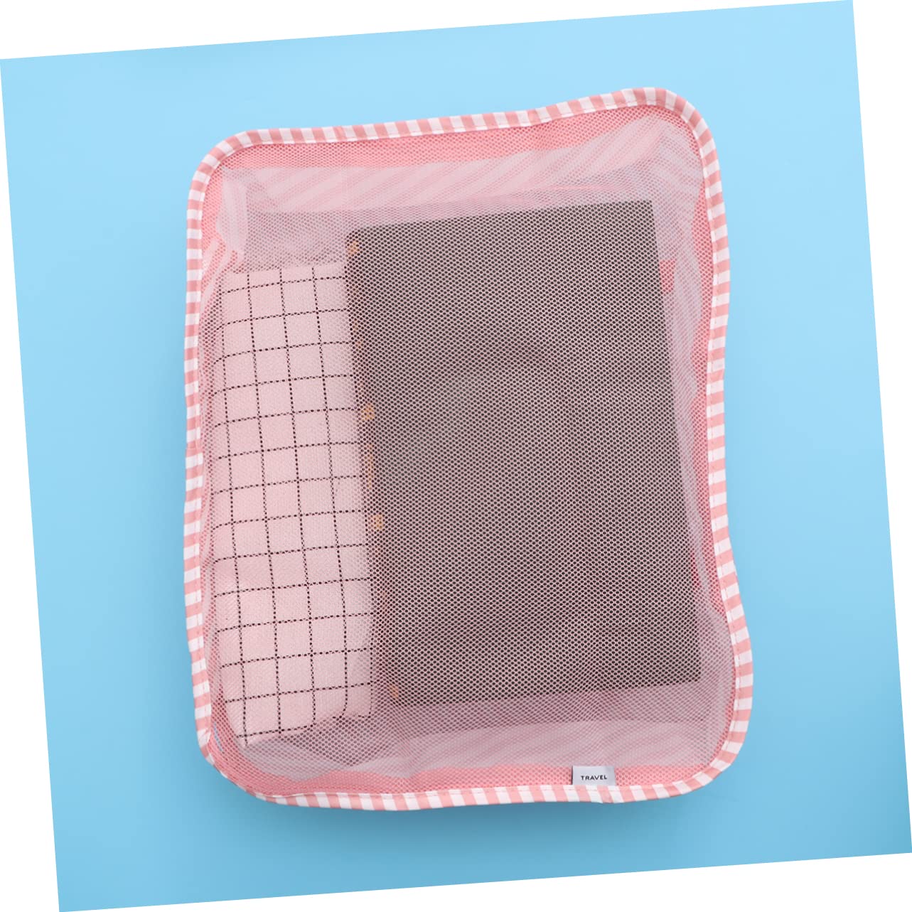 8 Stück Koffer Packbeutel aus Stoff für Reisen und Gepäck | Wasserfest, Waschbar und Mehrzweckig, 8stücke, Rosa Gestreift, Praktisch zum Packen im Koffer