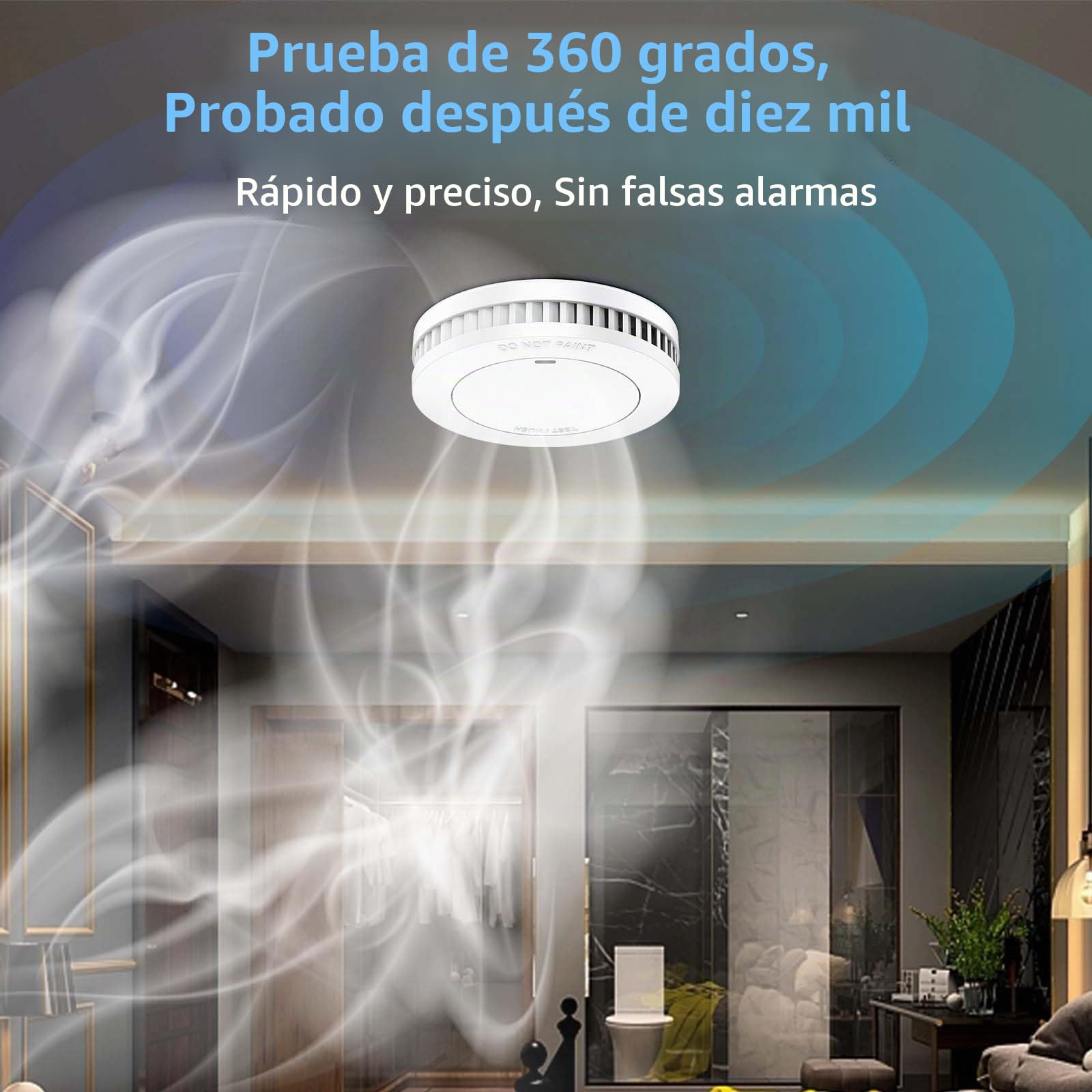 XINDUM Detector de Humo con Soporte magnético, 6 Pieza, 10 años de batería/garantía, Certificado CE, Blanco