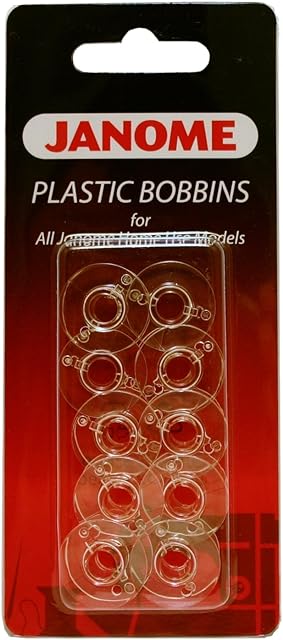Janome 10 Plastic Bobbins (Part No. 200122717)